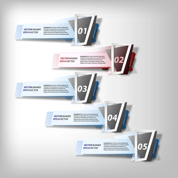 Conjunto de pancartas infográficas, vector estilo origami — Vector de stock