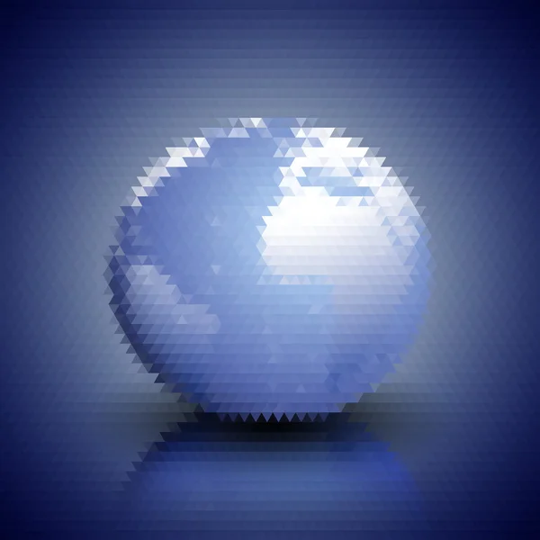 Mundo globo azul fundo geométrico, abstrato triângulo padrão vetor — Vetor de Stock