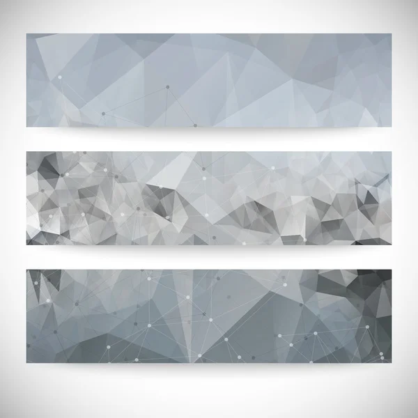 Ensemble d'arrière-plans abstraits, structure moléculaire, illustration vectorielle de conception triangulaire — Image vectorielle