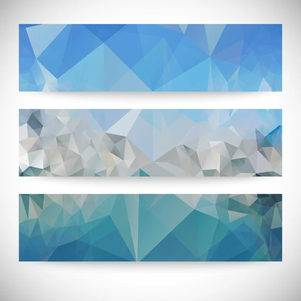 Set of blue abstract backgrounds, triangle design vector illustration — Stock Vector