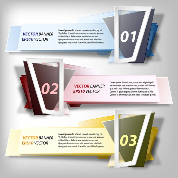 Infographic banners set, origami styled vector — Stock Vector