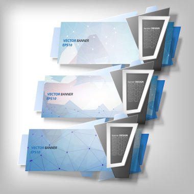 Infographic afiş ayarla, origami vektör styled