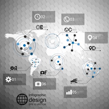 Infographic şablon iş tasarımı, altıgen tasarım vektör çizim için