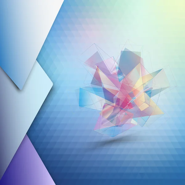Kleurrijke blauwe geometrische achtergrond, abstract driehoek patroon vector — Stockvector