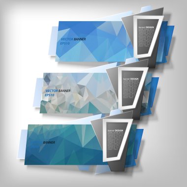 Infographic afiş ayarla, origami vektör styled