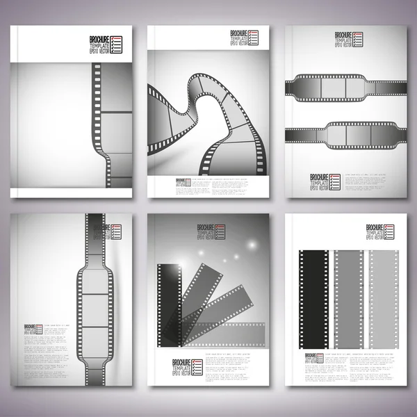 Tiras de película. Folleto, folleto o informe para el negocio, vector de plantilla — Archivo Imágenes Vectoriales