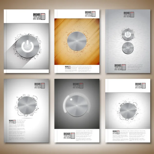 Bottoni di metallo. Brochure, volantini o report per business, template vector — Vettoriale Stock