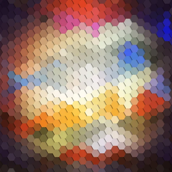 Färgglada geometriska bakgrund, abstrakt hexagonala mönster vektor — Stock vektor