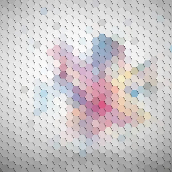 Fond géométrique coloré, vecteur hexagonal abstrait — Image vectorielle