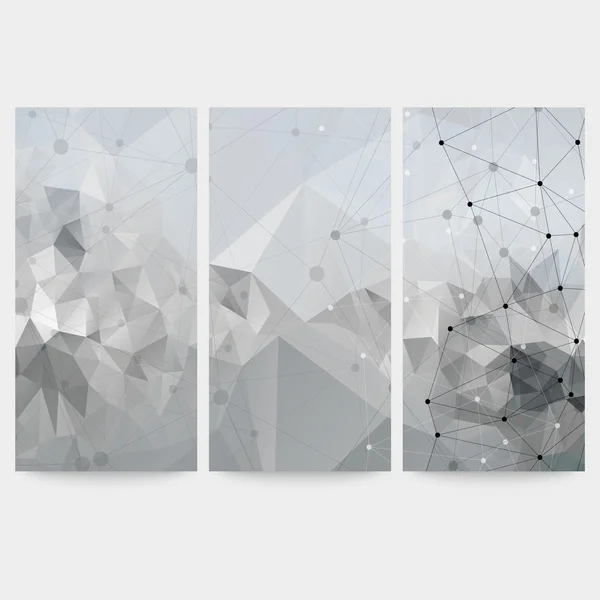 Ensemble d'arrière-plans abstraits, structure moléculaire, illustration vectorielle de conception triangulaire — Image vectorielle
