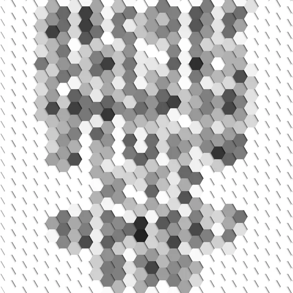 Серый геометрический фон, абстрактный шестиугольный вектор шаблона — стоковый вектор