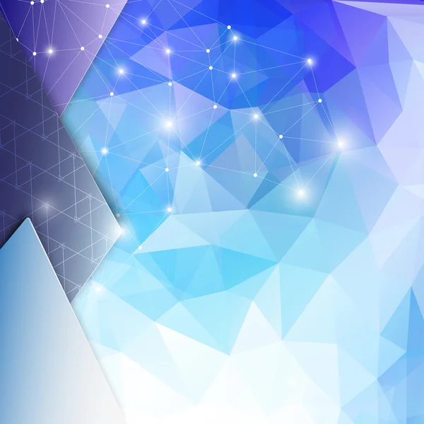 Fondo azul abstracto, ilustración del vector de diseño de triángulo — Vector de stock