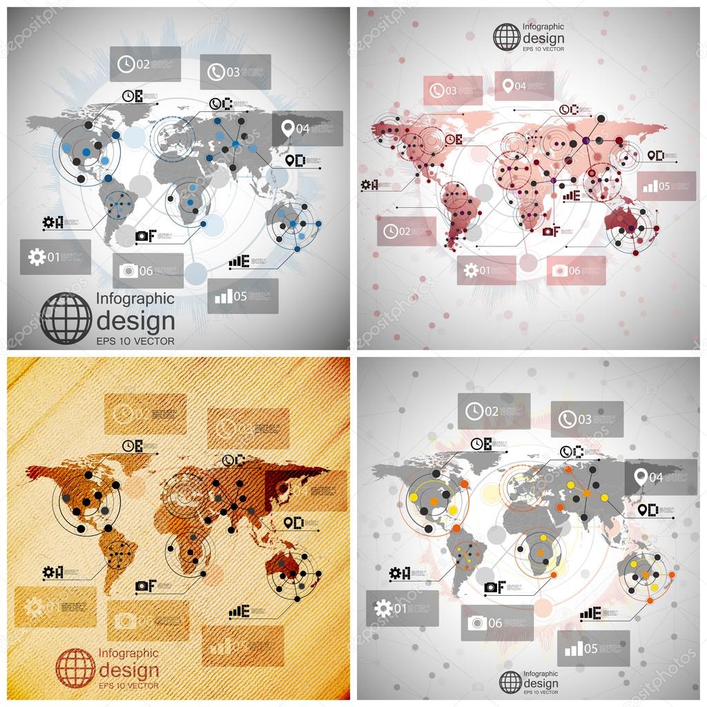 Infographics set, templates for business design