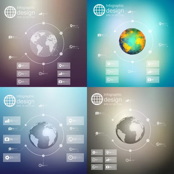 Conjunto de infográficos, modelos para design de negócios — Vetor de Stock