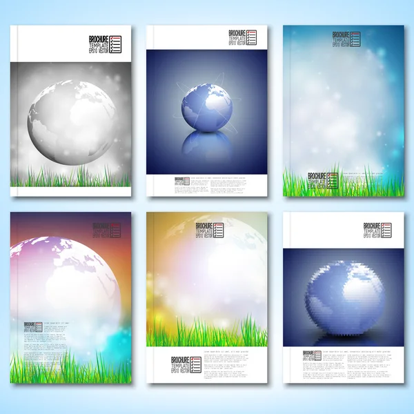 Abstracte wereld globe achtergrond. Brochure, flyer of verslag voor het bedrijfsleven, sjabloon vector — Stockvector