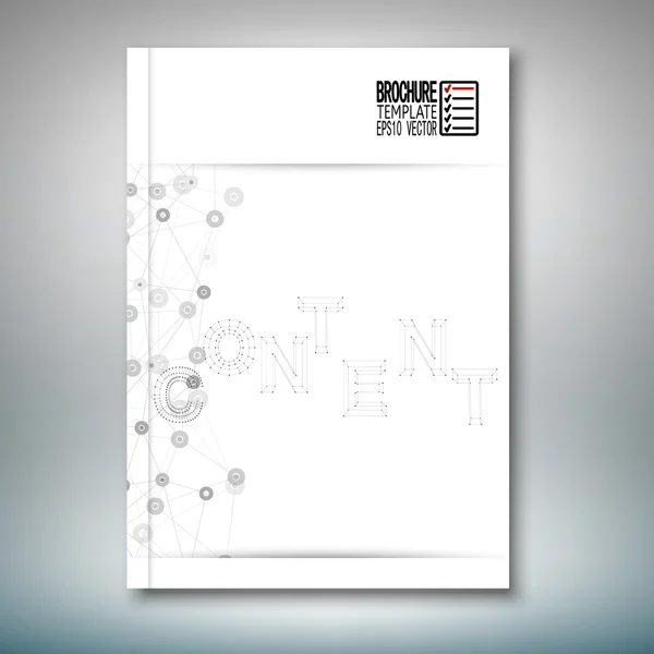 Drie dimensionale mesh stijlvolle word-inhoud. Brochure, flyer of verslag voor het bedrijfsleven, sjabloon vector — Stockvector