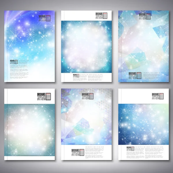 Astratto sfondo disegno invernale con fiocchi di neve. Brochure, flyer o report per business, template vector — Vettoriale Stock