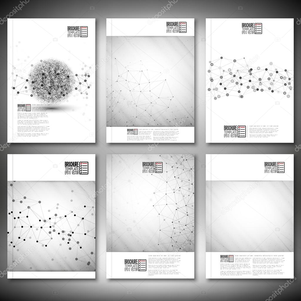 Molecule structure, interconnection network. Brochure, flyer or report for business, template vector