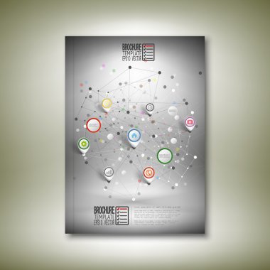 Soyut ağ. Broşür, el ilanı ya da rapor iş, şablon vektör için