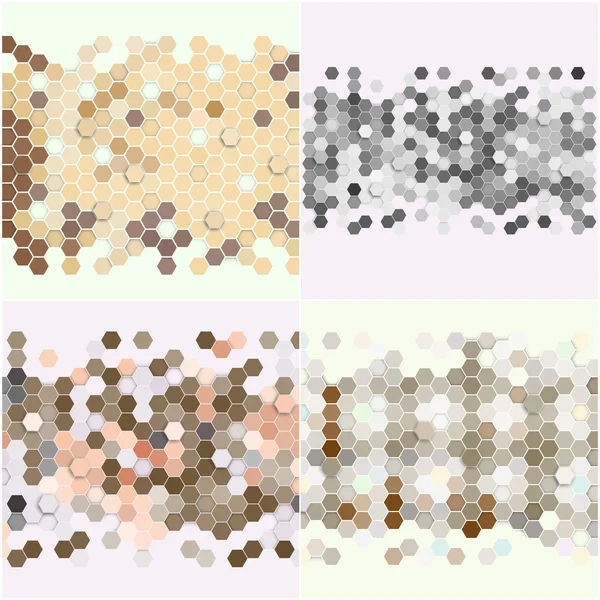 Conjunto de fondos geométricos, vector de patrones hexagonales abstractos — Vector de stock