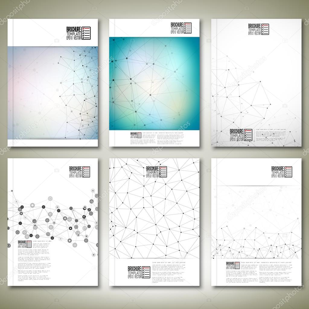 Molecule structure, interconnection network. Brochure, flyer or report for business, template vector