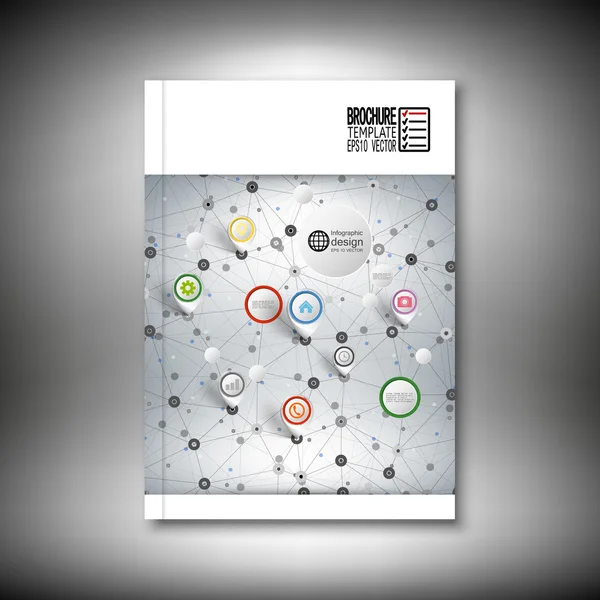 Rete astratta. Brochure, volantini o report per business, template vector — Vettoriale Stock