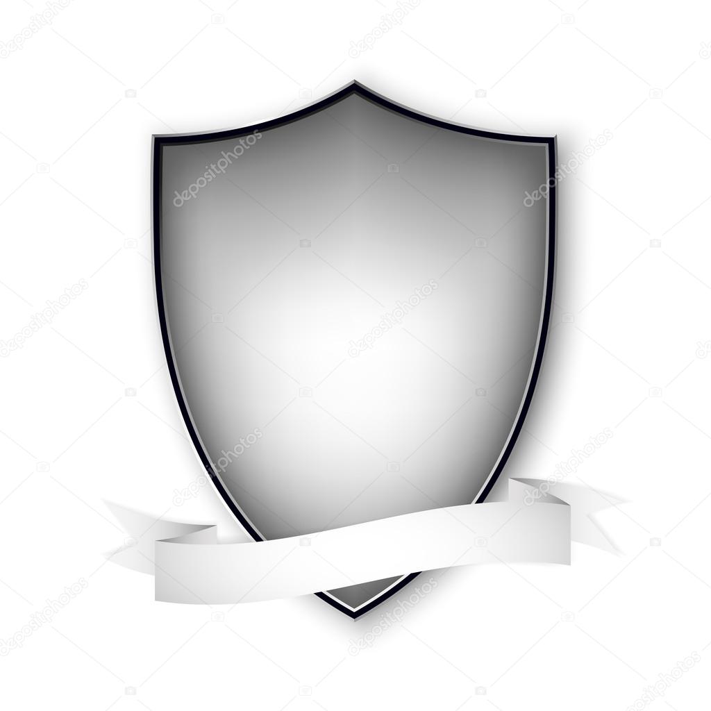 Empty isolated metal shield on white. Vector format