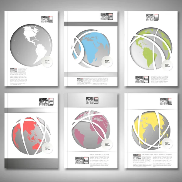 Kleur wereld globes. Brochure, flyer of verslag voor het bedrijfsleven, sjabloon vector — Stockvector