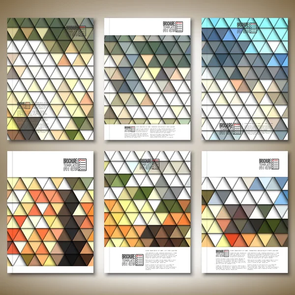 Fondo de color abstracto, vector de diseño de triángulo. Folleto, folleto o informe para empresas, plantillas vector — Vector de stock