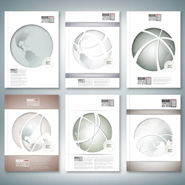 Globes du monde pointillés. Brochure, dépliant ou rapport pour entreprise, vecteur de gabarit — Image vectorielle