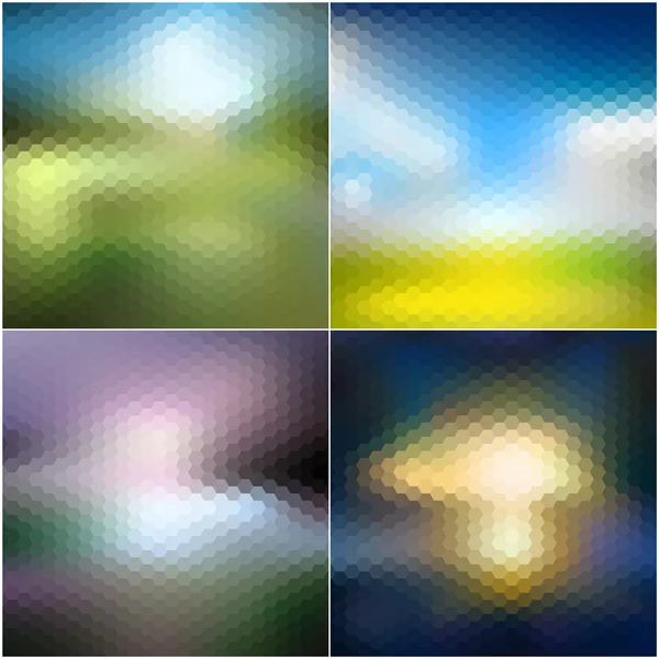 Abstract blurred backgrounds set, abstract templates vector — Stock Vector