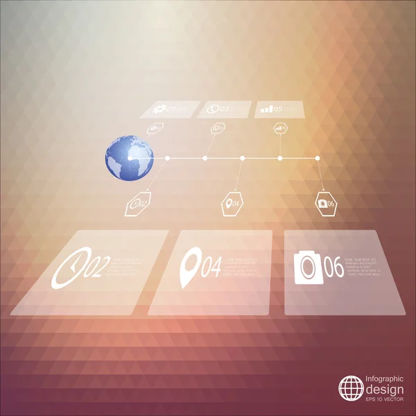 Modello infografico per business design, triangolo disegno vettoriale illustrazione — Vettoriale Stock