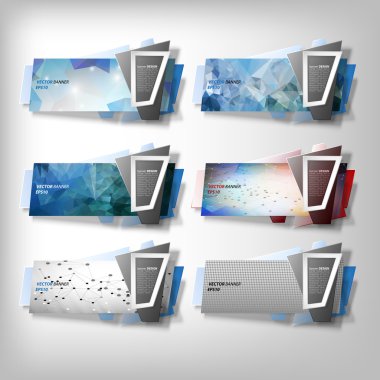 Büyük Infographic afiş ayarla, origami vektör styled