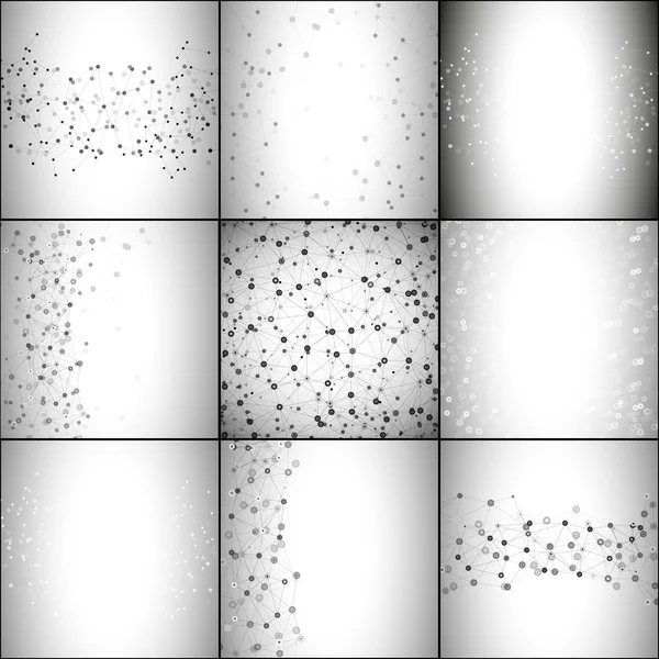 Fondos de estructura molecular, plantillas de negocio para la comunicación, ilustración vectorial de diseño científico — Archivo Imágenes Vectoriales