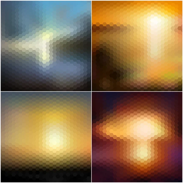 Abstract blurred backgrounds set, abstract templates vector — Stock Vector