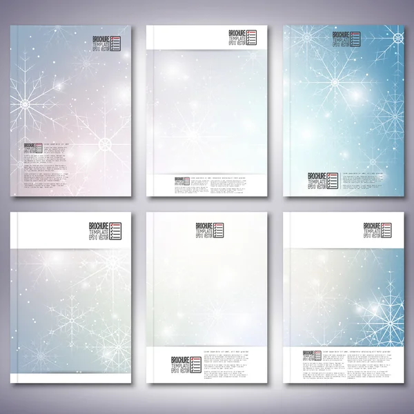 Astratto sfondo disegno invernale con fiocchi di neve. Brochure, flyer o report per business, template vector — Vettoriale Stock