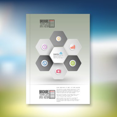 Soyut altıgen Infographic desen. Broşür, el ilanı ya da rapor iş, şablon vektör için