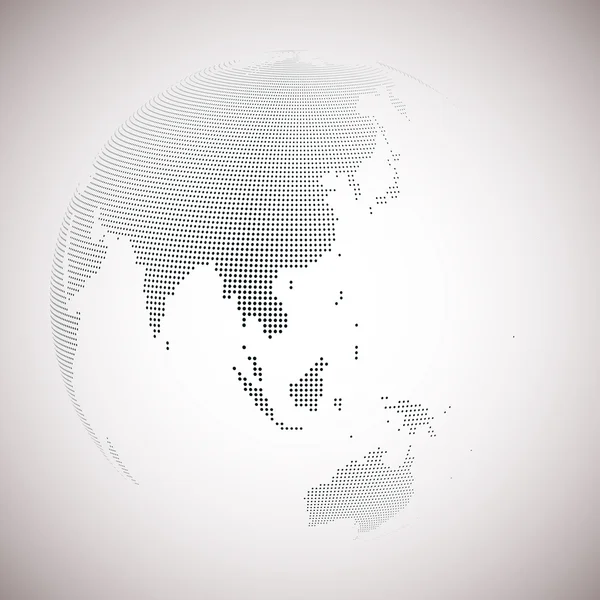Gepunktete Welt Globus, Lichtdesign Vektor Illustration — Stockvektor