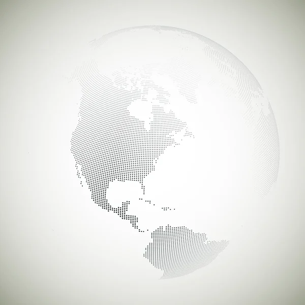 Dotted world globe, light design vector illustration — Stock Vector