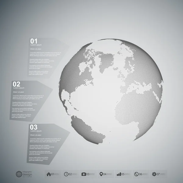Globo mundial. Plantilla infográfica para diseño empresarial, vector de fondo abstracto — Archivo Imágenes Vectoriales