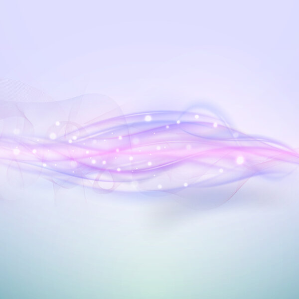 Абстрактный синий волновой фон, световое векторное оформление
