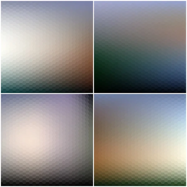 Abstract blurred hexagonal backgrounds set — Stock Vector