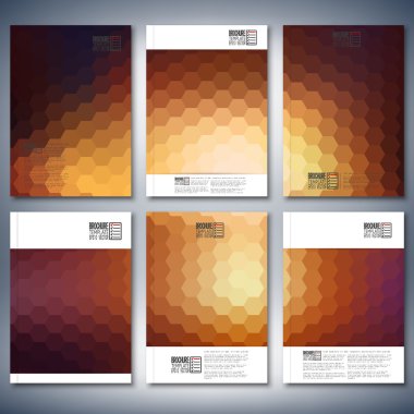 Geometrik arka planlar, soyut altıgen desenler. Broşür, broşür veya iş için rapor, şablon vektörü