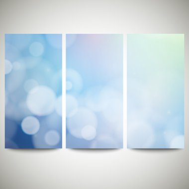 Bulanık arka planlar bokeh etkisi ile ayarlayın. Soyut afiş hazır, şablon vektör