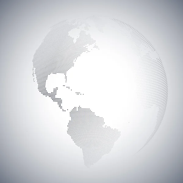 Globo mundial pontilhado, ilustração vetorial de design de luz — Vetor de Stock