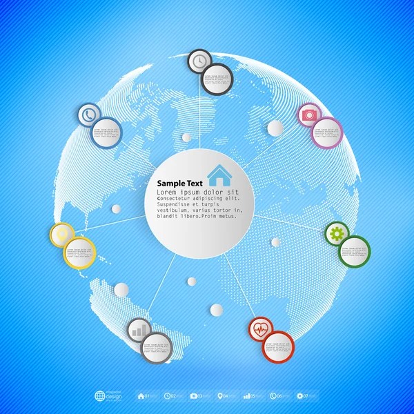 Infografik mit farbigen Kreisen für Unternehmen, Vorlagenvektor — Stockvektor