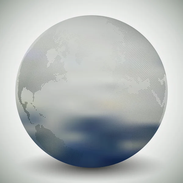 Dotted world globe, blurred design vector illustration — Stock Vector