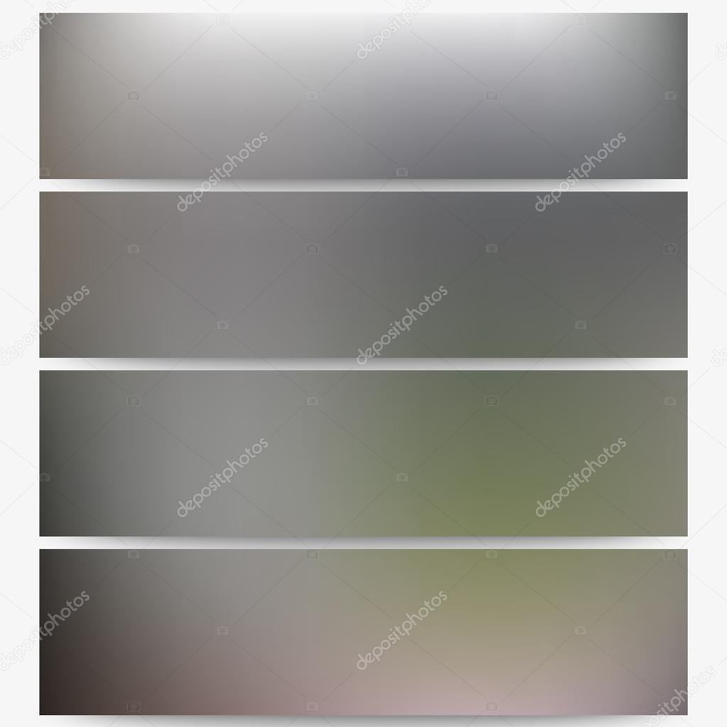 Abstract unfocused natural headers set, blurred design vector