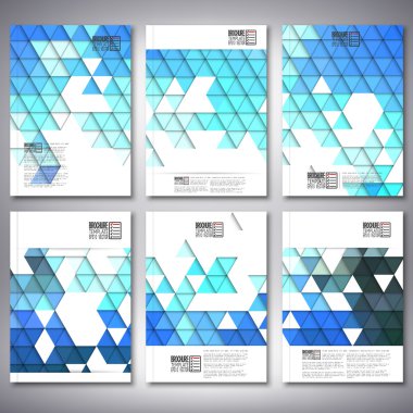 Arka plan mavi üçgen tasarlamak vektör. Broşür, el ilanı ya da iş için rapor, şablonları vektör