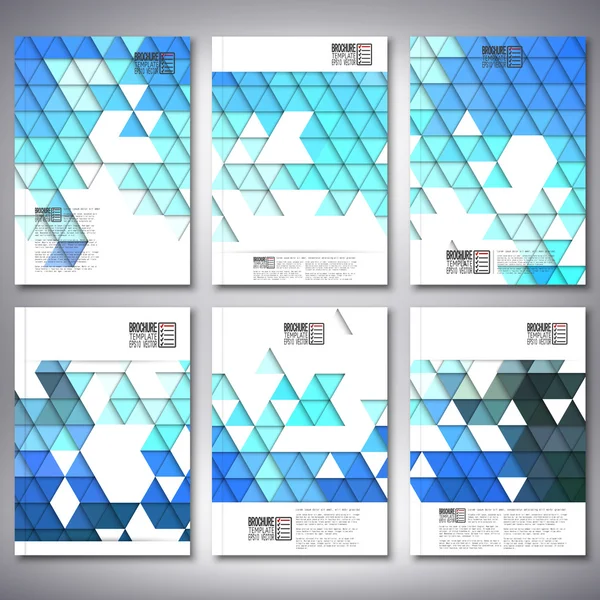 Fondo azul abstracto, vector de diseño triangular. Folleto, folleto o informe para empresas, plantillas vector — Vector de stock